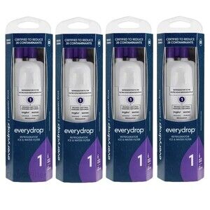 4 Pack Everydrop Filter 1 Refrigerator & Ice Replacement Maytag Whirlpool Amana